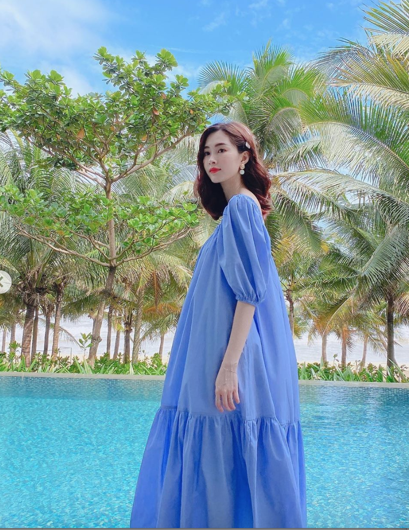 Mua TOBE1SHOP Mùa hè màu xanh một chữ vai váy rộng thùng thình che thịt Tam  Á bãi biển nghỉ dưỡng váy Tiên Thái Lan du lịch chụp ảnh - Xanh dương -