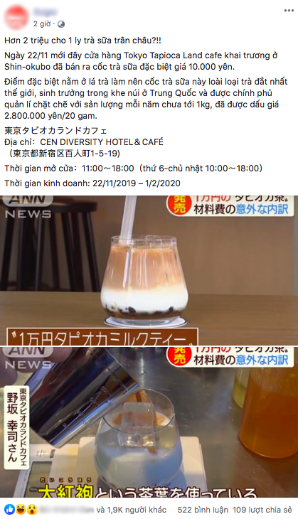 Hơn 2 triệu cho ly trà sữa ở Nhật được làm từ lá trà đắt nhất thế giới, dân tình thắc mắc: “Rồi uống vào có trường sinh bất tử luôn không?” - Ảnh 1.