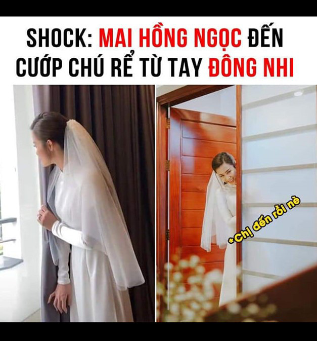 Cười ngất với những màn chế ảnh cực lầy sau lễ rước dâu: Khi Đông Nhi sợ Mai Hồng Ngọc đến cướp Ông Cao Thắng - Ảnh 2.