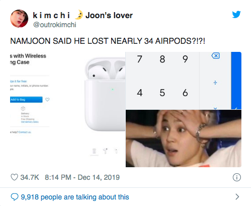 Chủ tịch RM (BTS) làm mất số lượng Airpod gây sốc và cái giá phải trả là khoản tiền mặt nghe thôi là thấy chóng cả mặt - Ảnh 4.