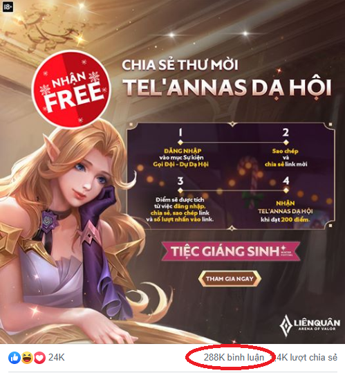 Liên Quân Mobile: Garena tặng FREE skin TelAnnas Dạ Hội khiến game thủ Việt điên đảo spam khắp mọi nơi! - Ảnh 2.