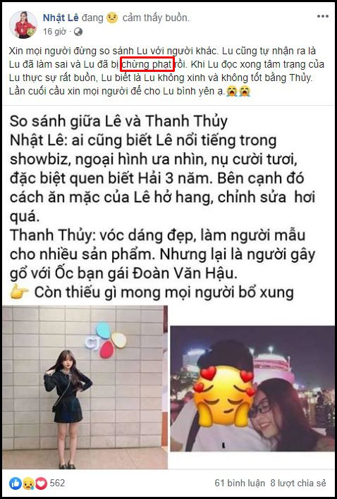 Dân tình hết hồn khi Nhật Lê đùng đùng xin lỗi hot girl 1m52, ai ngờ 1 chữ sai chính tả trên status đã tố cáo tất cả! - Ảnh 2.