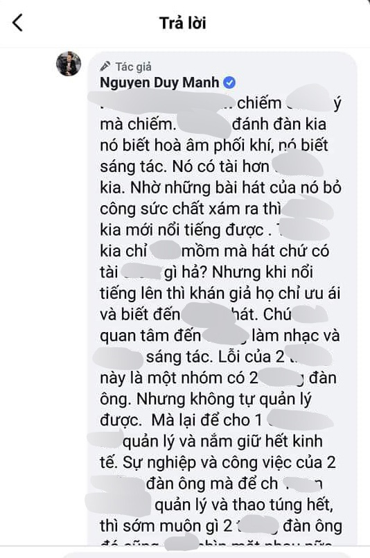 Duy Mạnh gây tranh cãi khi lên tiếng ủng hộ K-ICM, dùng từ ngữ xúc phạm Jack: Ca sĩ chỉ việc đi hát chứ có tài gì - Ảnh 2.