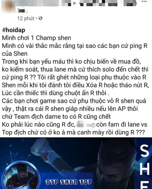 Tuyên bố chơi Shen không cần nút R, game thủ LMHT bị cộng đồng phản pháo: Chơi thế thì nghỉ game đi - Ảnh 1.