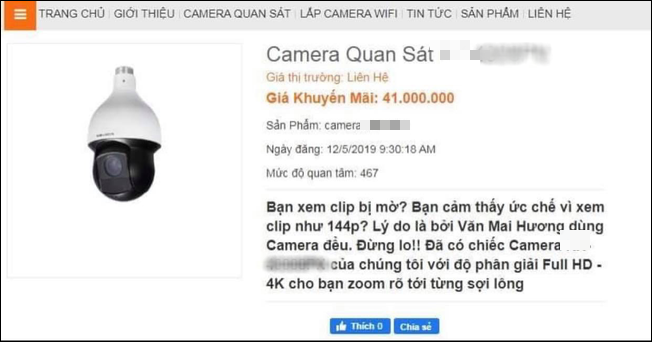 Lợi dụng sự cố của Văn Mai Hương, xuất hiện shop camera quảng cáo vô duyên gây phẫn nộ: Bạn xem clip bị mờ? Lý do là bởi VMH dùng camera đểu - Ảnh 1.