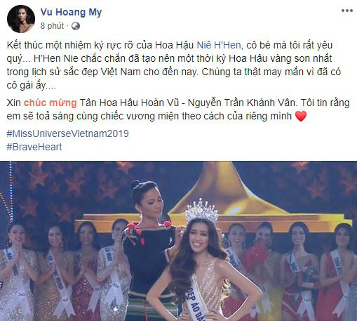 Dàn sao Vbiz nô nức chúc mừng Nguyễn Trần Khánh Vân chính thức đăng quang ngôi vị Tân Hoa hậu Hoàn vũ Việt Nam 2019 - Ảnh 3.