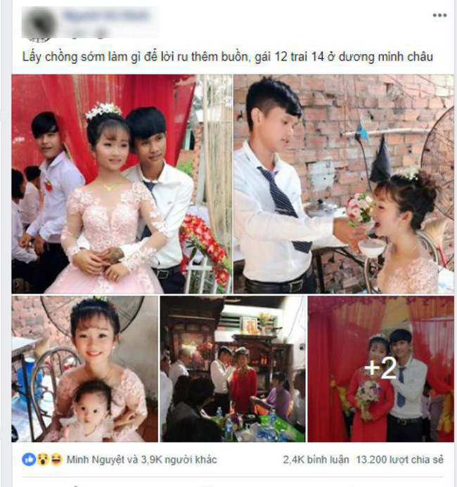 Hãy cùng ngắm nhìn khoảnh khắc đáng nhớ của cặp đôi trẻ cô dâu 12 và chú rể 14 trong bức ảnh đầy tình cảm. Với tình yêu cháy bỏng và nụ cười rạng rỡ, hai người đã chứng tỏ rằng tuổi tác không phải là điều quan trọng nhất để có được hạnh phúc trọn vẹn.