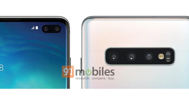 Galaxy S10 Plus lộ ảnh dựng chính thức: Cụm 3 camera nằm ngang, màn hình đục lỗ, màu Prism White - Ảnh 2.