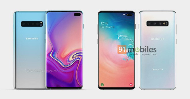 Galaxy S10 Plus lộ ảnh dựng chính thức: Cụm 3 camera nằm ngang, màn hình đục lỗ, màu Prism White - Ảnh 3.