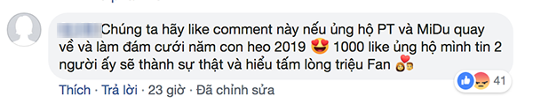 Rõ ràng đã chia tay 3 năm, fan vẫn kéo vào Facebook Midu vote 1000 like để quay lại với Phan Thành - Ảnh 3.
