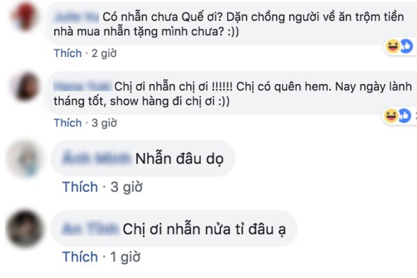 Đến hẹn mà Hồng Quế chưa khoe nhẫn kim cương nửa tỷ, dân mạng vào tận nhà hỏi thăm: Chị ơi nhẫn đâu? - Ảnh 1.