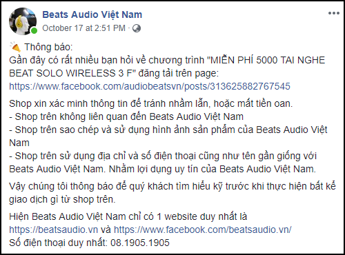 Xôn xao fanpage bán tai nghe Beats 0 đồng trên Facebook: Sặc mùi nghi vấn, cách thức dễ dụ hơn cả lần trước - Ảnh 3.