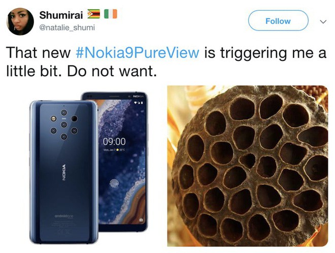 Camera tổ ong trên Nokia 9 PureView khiến những ai mắc chứng sợ lỗ phải nổi da gà - Ảnh 4.