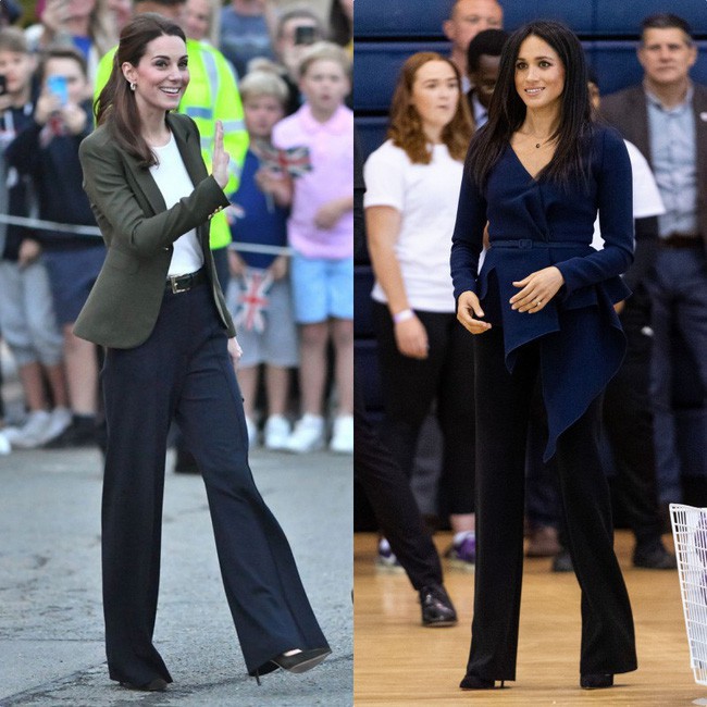 Có khi chị em dâu Kate và Meghan lại chẳng hề bất hòa, vì họ chăm diện giày đôi thế này cơ mà! - Ảnh 1.