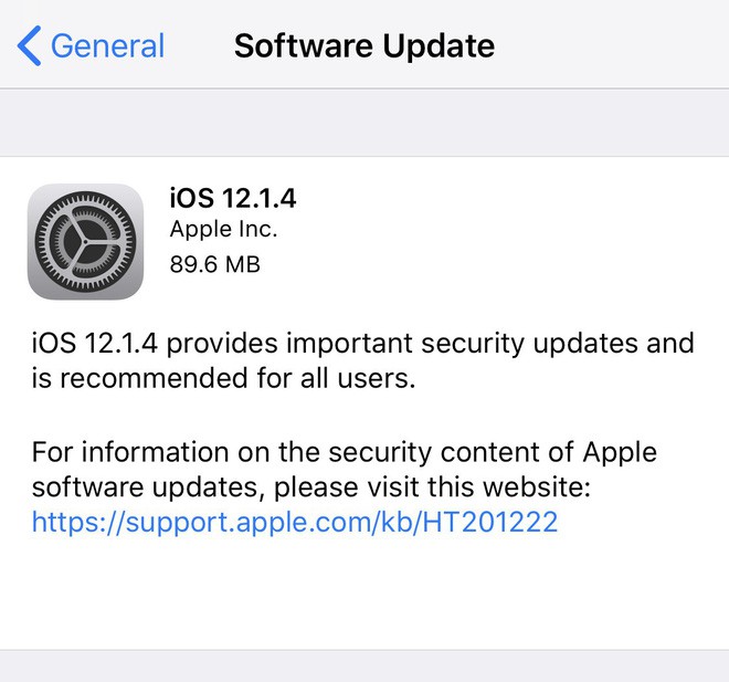 Apple tung ra iOS 12.1.4 bịt lỗ hổng nghe lén của FaceTime, mau update ngay để đỡ rủi ro - Ảnh 1.