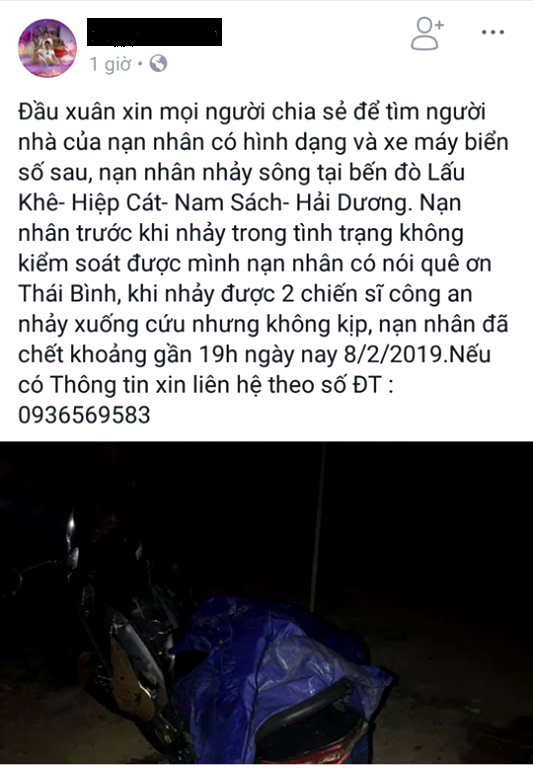 Để lại xe máy, nam thanh niên trèo lên mái đò nhảy xuống sông tự tử - Ảnh 2.