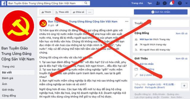 Ban Tuyên giáo Trung ương cảnh báo tài khoản facebook mạo danh đưa thông tin sai vụ nước mắm - Ảnh 1.