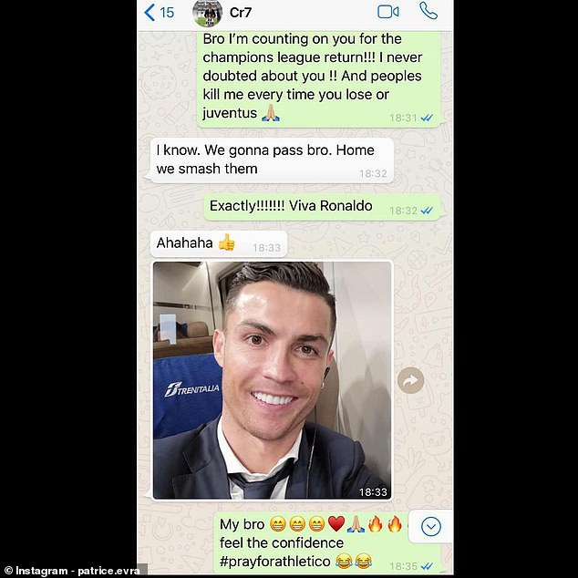 Cựu sao MU đăng tải đoạn tin nhắn ngạo nghễ của Ronaldo trước thềm trận cầu sinh tử với Atletico Madrid - Ảnh 1.
