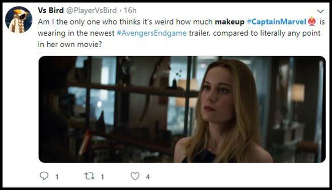 Trailer Endgame khiến fan Avengers tranh cãi kịch liệt vì lớp trang điểm đậm của chị đại Captain Marvel - Ảnh 7.