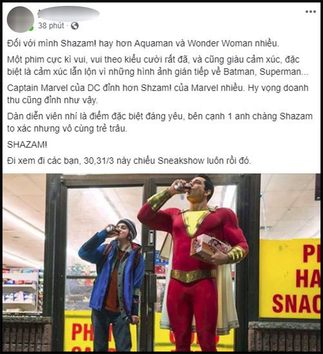 Khán giả Việt sau buổi công chiếu phát cuồng vì Shazam: Phim siêu anh hùng lầy lội nhất từ trước đến nay - Ảnh 1.