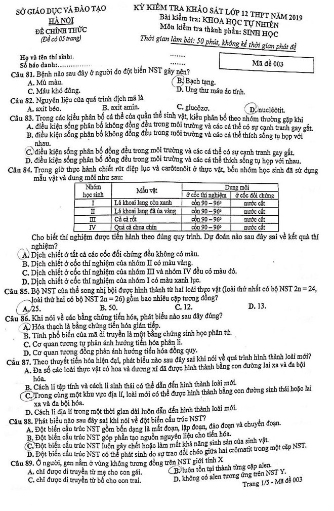 Đề thi thử m&ocirc;n sinh học THPT Quốc gia 2019  - Ảnh 14.