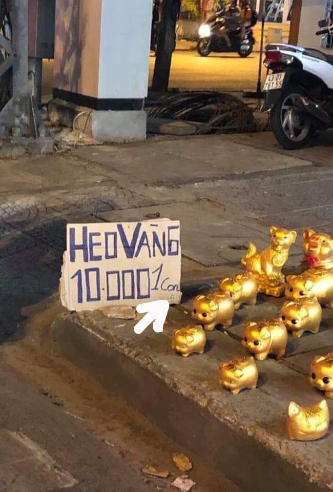 Những chú heo vàng treo biển giá rẻ bất ngờ chỉ 10k/con nhưng khách hàng lại gần hỏi mua mới ngã ngửa vì hớ - Ảnh 1.