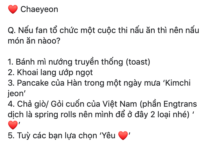 Không ngờ thánh nhảy Chaeyeon của IZ*ONE lại thích món gỏi cuốn Việt Nam đến thế này - Ảnh 3.