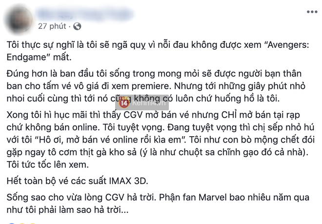 Đã xuất hiện phe vé chợ đen cho Avengers: Endgame tại Việt Nam: Nè em gái, một vé là 300! - Ảnh 6. Đã xuất hiện phe vé chợ đen cho Avengers: Endgame tại Việt Nam: Nè em gái, một vé là 300! - Ảnh 6.