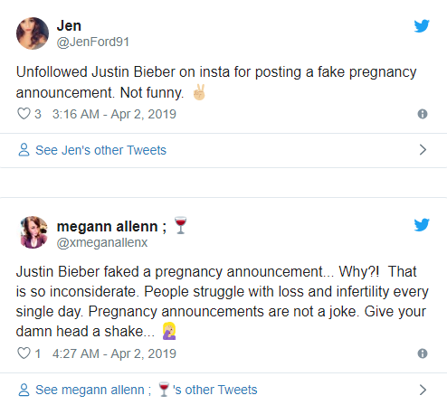 Bày trò đùa vợ mang thai ngày Cá tháng Tư, Justin Bieber bị chỉ trích thậm tệ vì động chạm đến phụ nữ hiếm muộn - Ảnh 4.