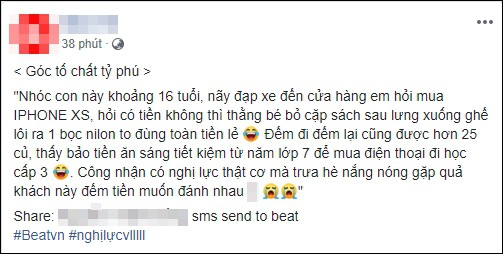 Cậu bé 16 tuổi mang 25 triệu tiền tiết kiệm ăn sáng suốt từ năm lớp 7 đi mua iPhone XS, nhiều dân mạng bày tỏ hoài nghi - Ảnh 1.