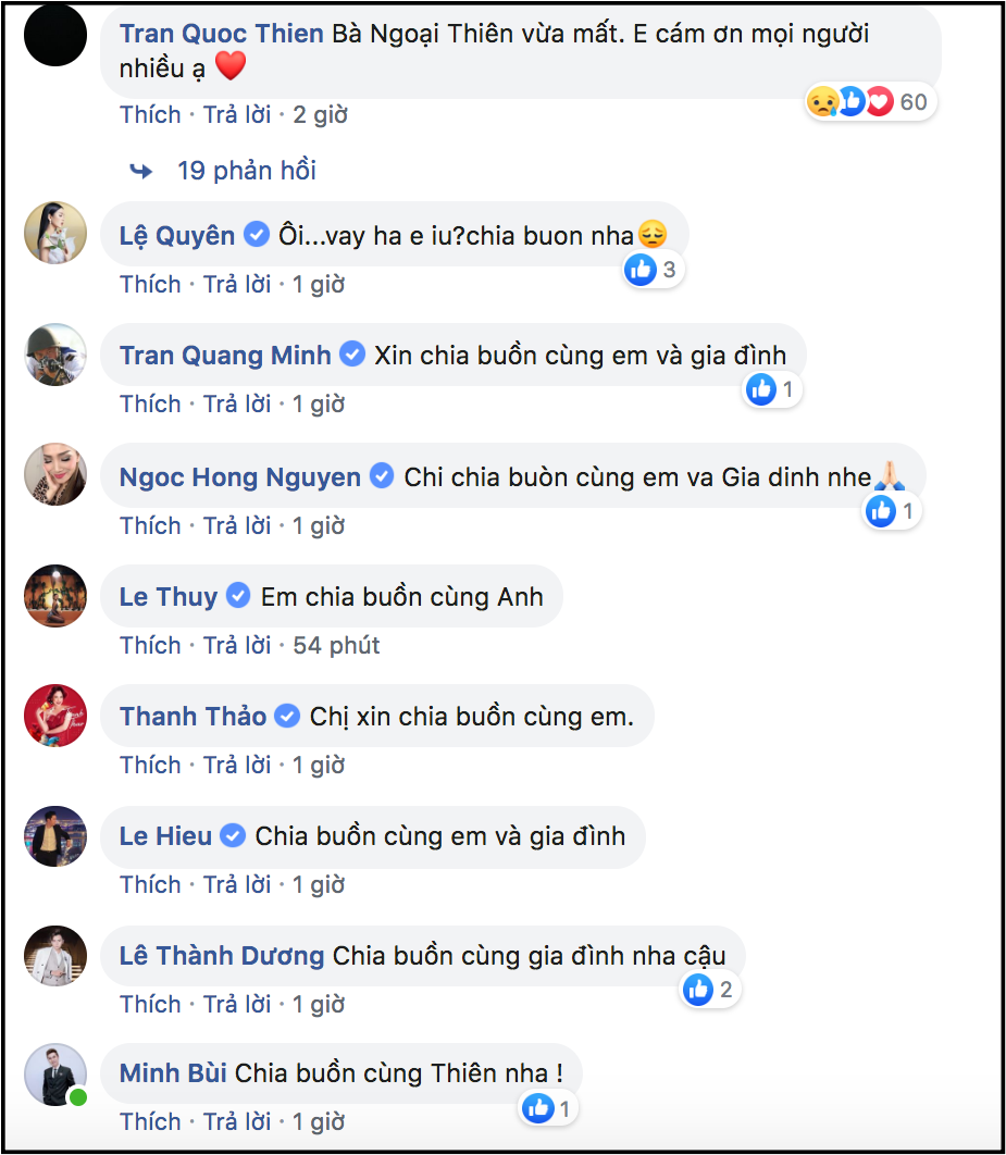Ngô Kiến Huy, Đức Phúc và dàn sao Việt gửi lời động viên, chia buồn khi hay tin bà ngoại Quốc Thiên qua đời - Ảnh 2. Ngô Kiến Huy, Đức Phúc và dàn sao Việt gửi lời động viên, chia buồn khi hay tin bà ngoại Quốc Thiên qua đời - Ảnh 2.