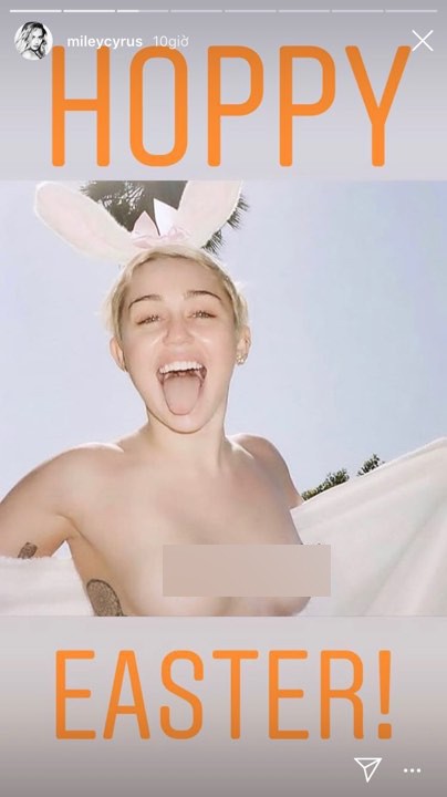 Nàng thỏ hot nhất Lễ Phục Sinh 2019: Làm cô dâu chưa lâu, Miley Cyrus tiếp tục nude 100%, khoe ngực trần táo bạo - Ảnh 1.