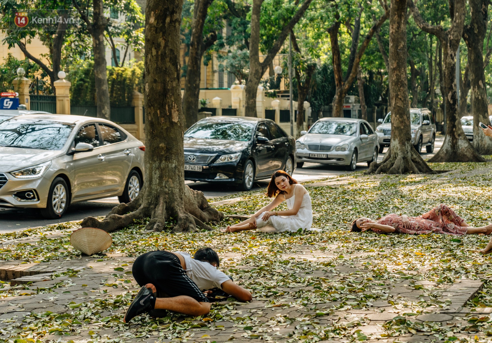 Mùa lá sấu tung bay, người dân kéo tới chụp ảnh ở con đường lãng mạn nhất Thủ đô dù nắng nóng 40 độ C - Ảnh 14.