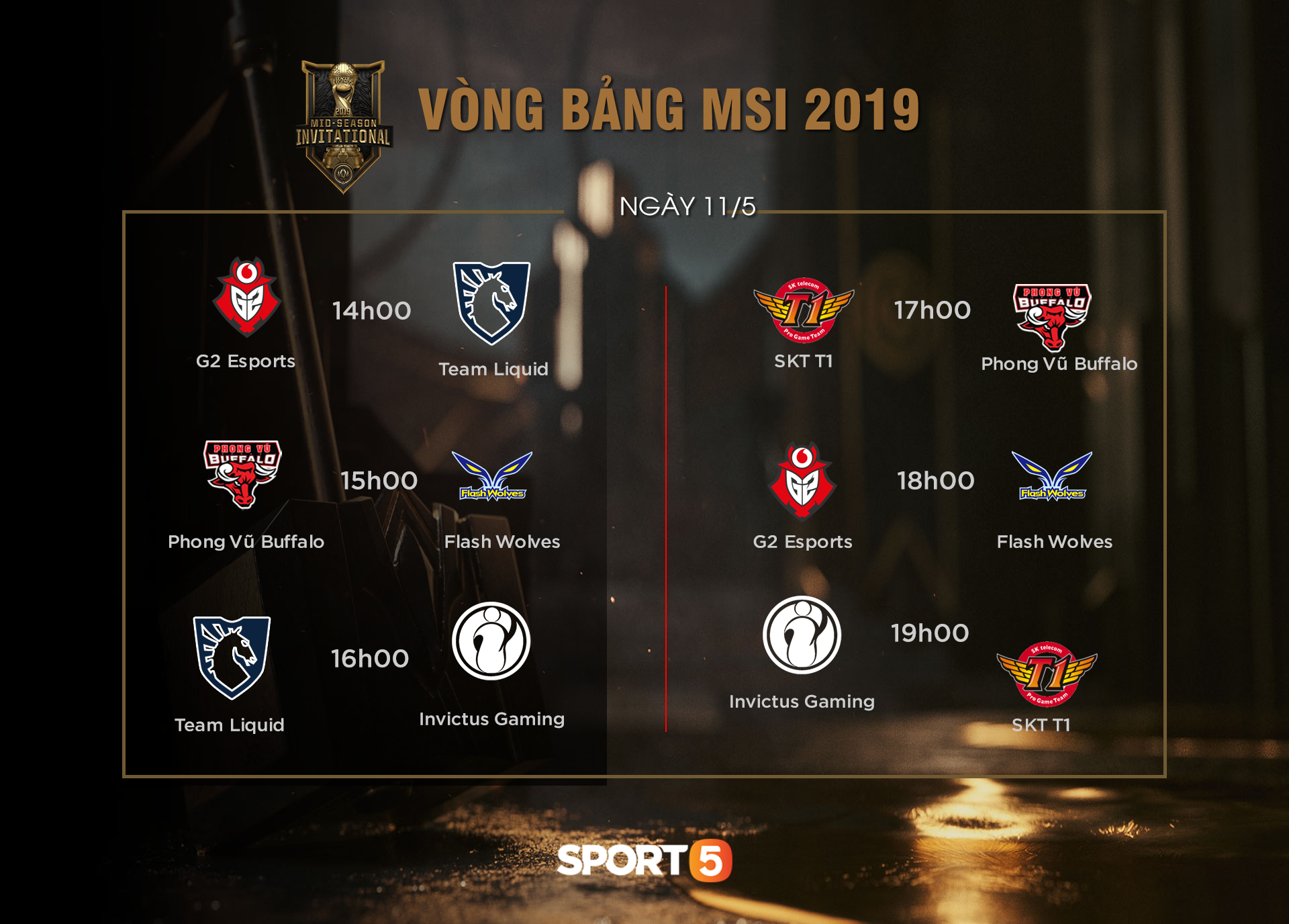 LMHT - Lịch thi đấu vòng bảng MSI 2019 ngày 11/5: Thay đổi rất quan trọng về giờ bắt đầu! - Ảnh 1.