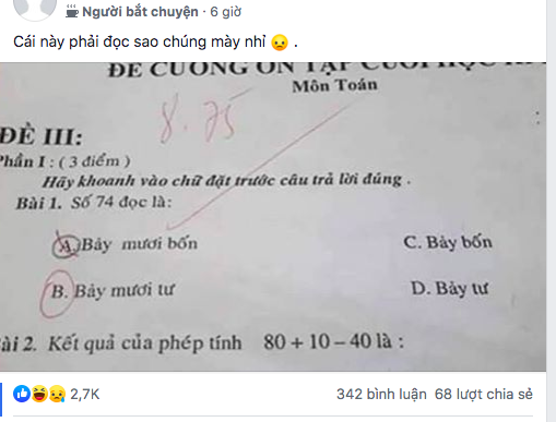 Tranh cãi gay gắt Toán lớp 1: Số 74 đọc là Bảy mươi bốn hay Bảy mươi tư mới đúng? - Ảnh 1.