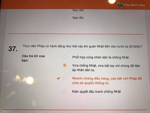 Đáp án đề thi Sử vào lớp 10 của Sở Giáo dục Hà Nội sai do...lỗi kỹ thuật - Ảnh 1.