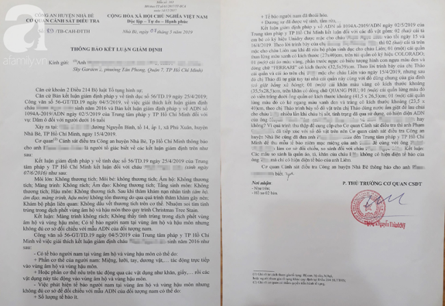 Vụ b&eacute; g&aacute;i 3 tuổi nghi bị &ocirc;ng gi&agrave; 70 tuổi d&acirc;m &ocirc;: C&oacute; tế b&agrave;o nam trong v&ugrave;ng k&iacute;n nhưng kh&ocirc;ng đủ để x&aacute;c định ADN? - Ảnh 1.