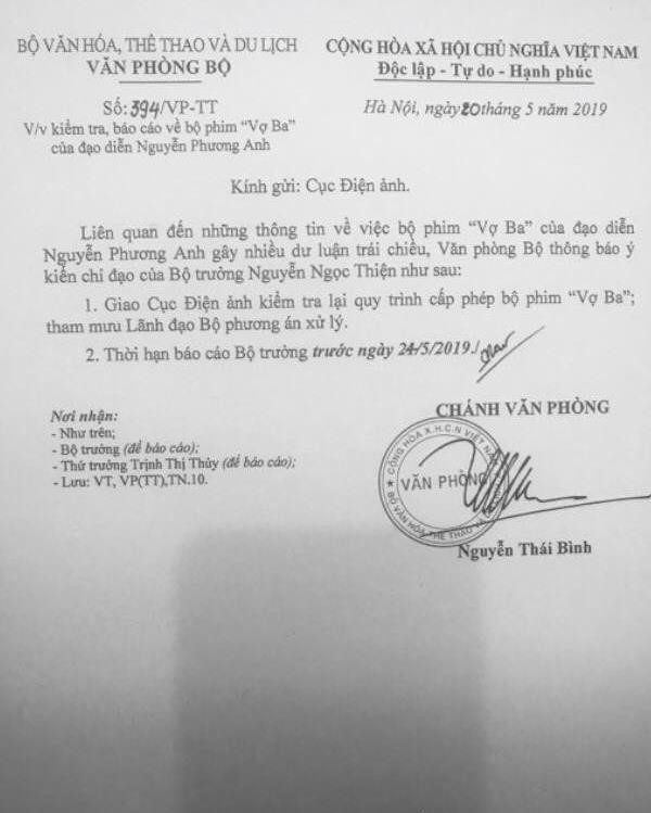 Nóng: Bộ Văn Hoá yêu cầu kiểm tra quy trình cấp phép, ekip Vợ Ba nói gì? - Ảnh 1.