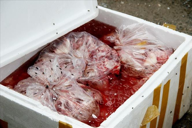 Bắt giữ vụ vận chuyển hơn 600 kg nội tạng và bì lợn bốc mùi - Ảnh 2. Bắt giữ vụ vận chuyển hơn 600 kg nội tạng và bì lợn bốc mùi - Ảnh 2.