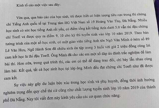 Lùm xùm chuyện HS có chứng chỉ quốc tế sau 3 ngày ôn luyện - Ảnh 1.