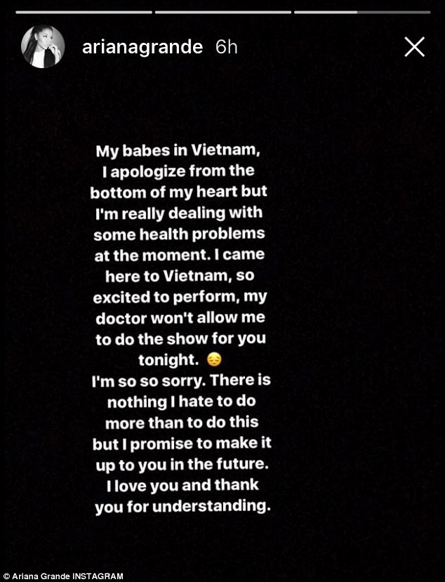 Ariana Grande hủy một lúc 2 show qua Instagram: liệu có phải do chứng bệnh ở Việt Nam tái phát? - Ảnh 4.
