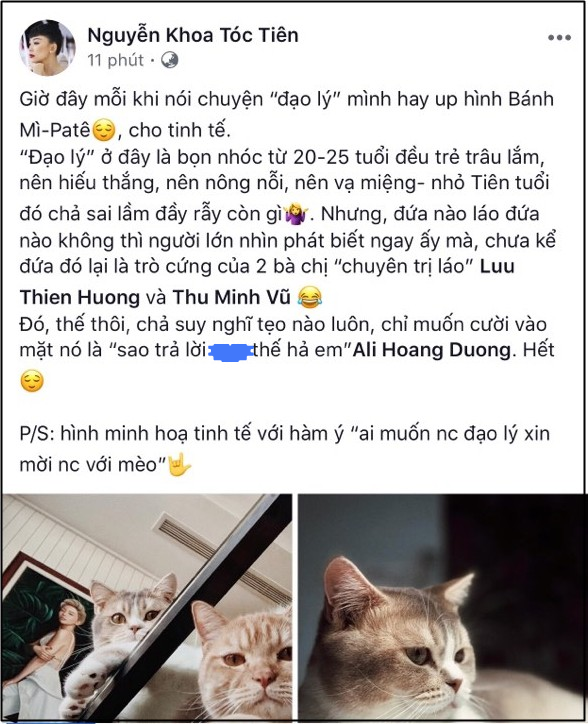 Tóc Tiên gay gắt lên tiếng đáp trả Ali Hoàng Dương, tag thẳng tên Thu Minh vào để dạy dỗ lại học trò - Ảnh 3.