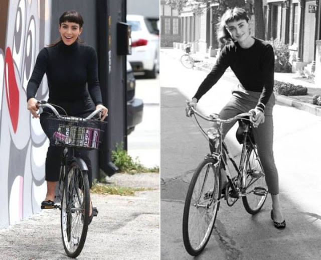 Cô Kim Kardashian bắt chước huyền thoại Audrey Hepburn đạp xe với vòng 3 sai sai và cái kết bất ngờ - Ảnh 1.