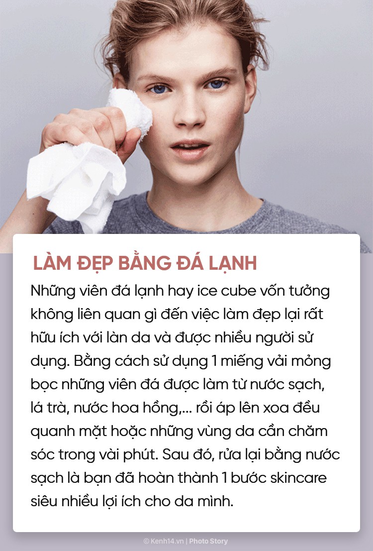 Bất ngờ tác dụng làm đẹp da từ những viên đá lạnh