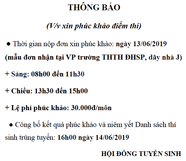 Trường Trung học Thực hành Đại học Sư phạm TP.HCM công bố điểm thi vào lớp 10 năm 2019 - Ảnh 1.