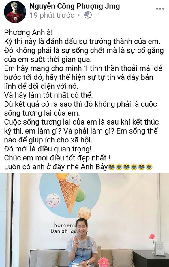 Xuân Trường dìm hàng Đức Huy, Bùi Tiến Dũng ôm ỉn hồng cùng loạt tuyển thủ gửi lời chúc tới các sĩ tử trong kì thi THPT Quốc Gia 2019 - Ảnh 4.