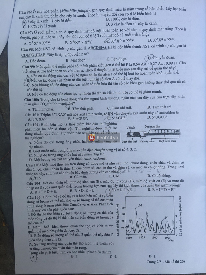 Đề thi môn Sinh học THPT quốc gia 2019: Khó và dài hơn năm 2018 - Ảnh 2.