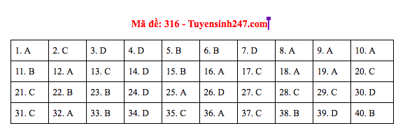 Đáp án đề thi Lịch sử THPT Quốc gia 2019 (full tất cả 24 mã đề) - Ảnh 16.