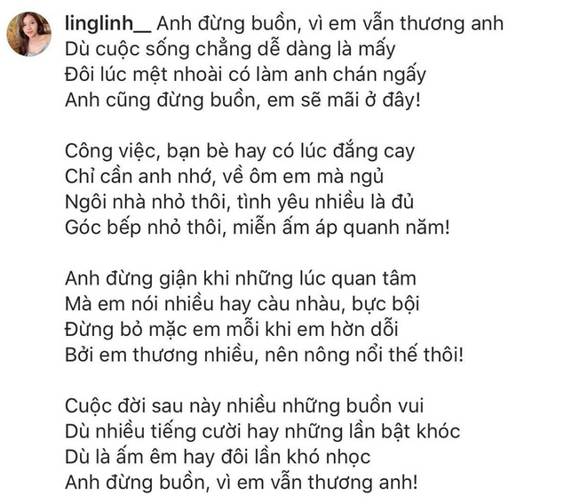 Mặc các sao lớn đổ vỡ, Khánh Linh viết caption bằng thơ - Bùi Tiến Dũng đáp lại ngọt ngào thế này - Ảnh 1.