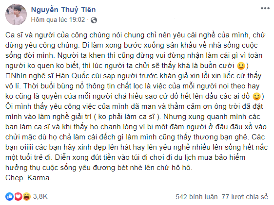 Bảo Anh bị phản ứng bênh vực Tiên Cookie trước phát ngôn nghệ sĩ yêu nghề, đừng yêu công chúng - Ảnh 1.